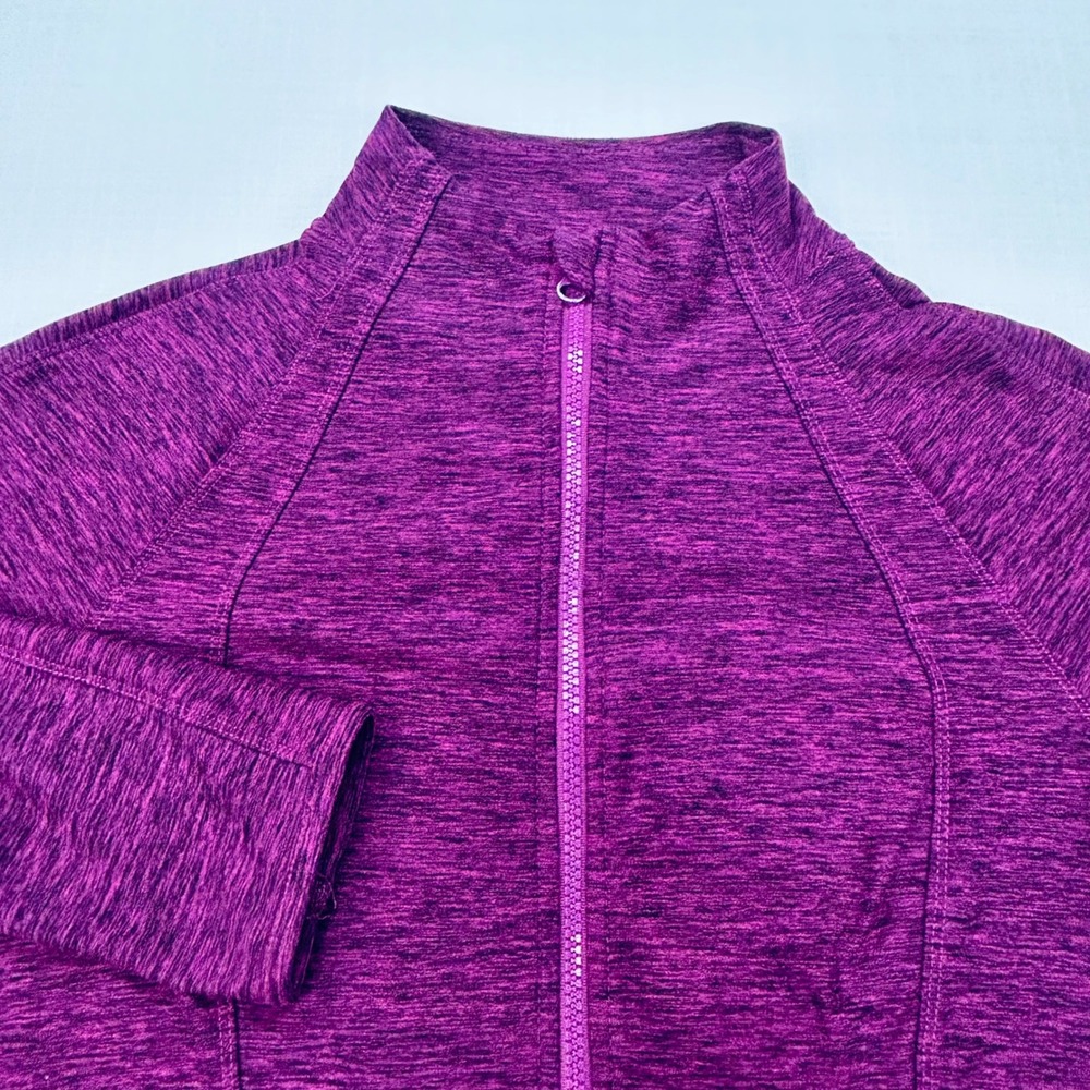 Yogalicious Lux Zip Up Jacket Womens L Purple Athletic Fitness Yoga Thumbholes